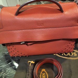 Tod's Medium Wave Leather  and Stud  Bag w/strap